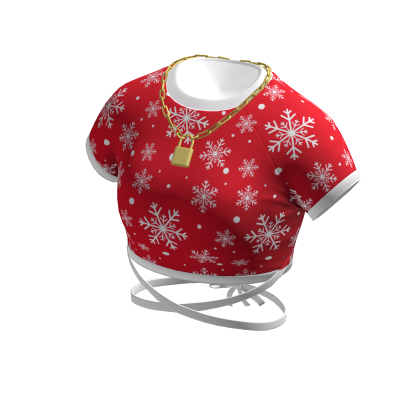 Christmas Crop Top w/ Gold Lock Necklace thumbnail