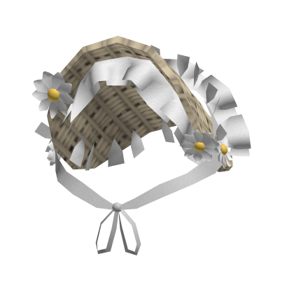 flower Straw hat white
