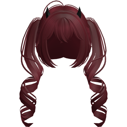 cute anime devil curly red pigtails Roblox item