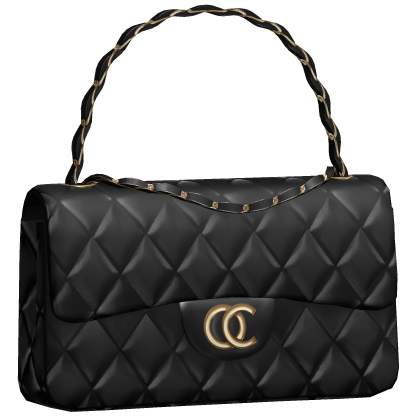 Uptown Quilted Handbag (Black, Gold)