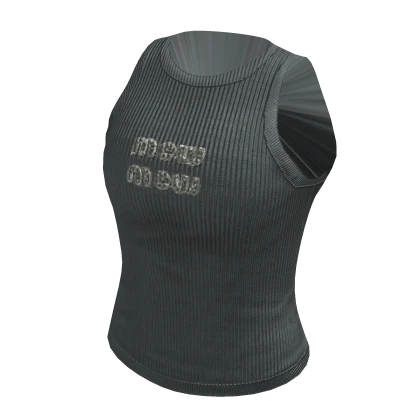 Rhinestone Logo Tank Top | Grey Roblox item thumbnail