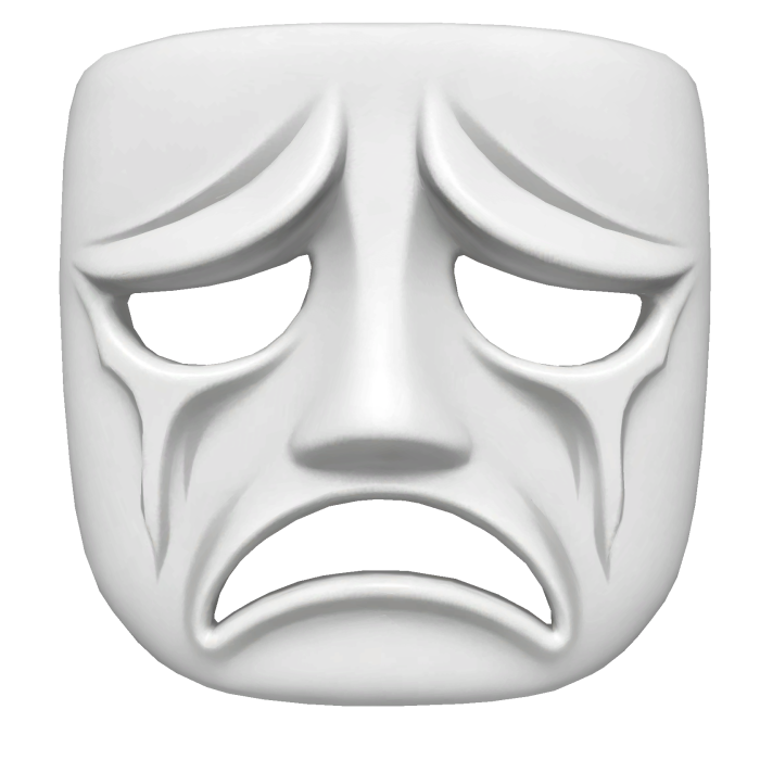 Sculpted White Tragedy Mask