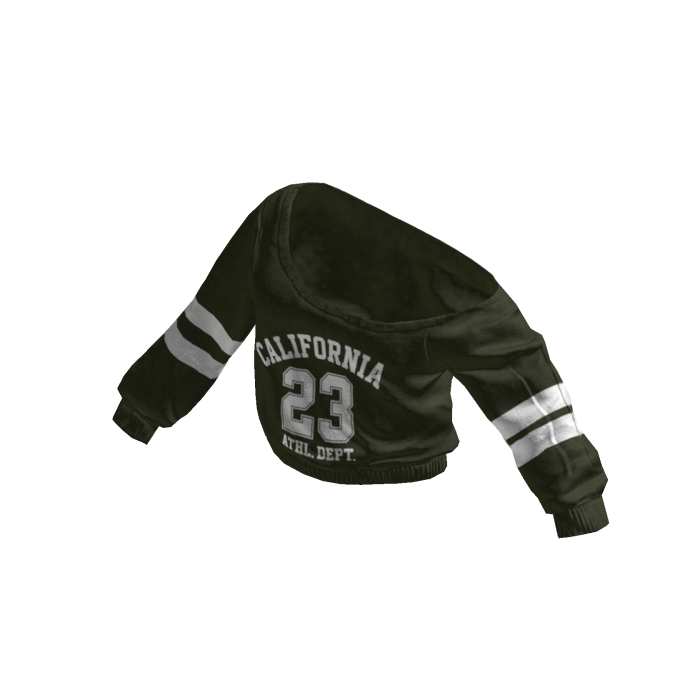 Dark Green California One-Shoulder Sweater