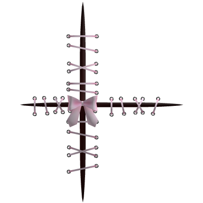 ꒰𖹭꒱ Creepy Cute Gothic Pink face lace + bow scar
