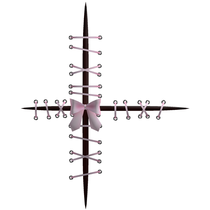 ꒰𖹭꒱ Creepy Cute Gothic Pink face lace + bow scar