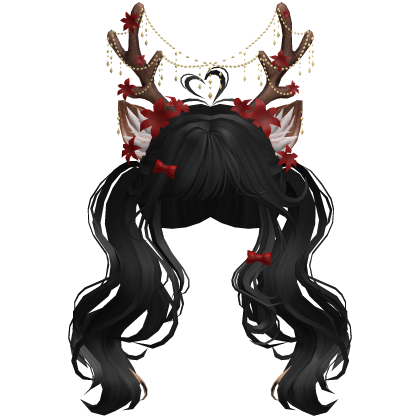 Ethereal Christmas Fairy Fawn Pigtails w/ Antlers