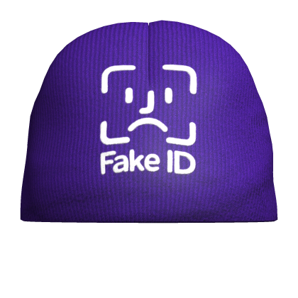Purple ‘FAKE ID’ Beanie Hat