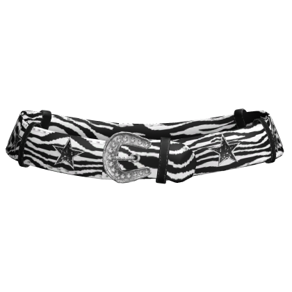 Star Y2K Gyaru Zebra Low Belt In Black