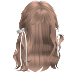 ♡ Wispy Loose Braided Hair w/ White Bows Milktea
