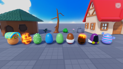 Low-Poly Stylized Cartoon Builds, Eggs Pack preview 1