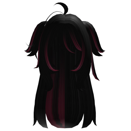 y2k goth black red hair