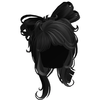 Short Cute Bow Shaped Ponytail Hair - Black Roblox item