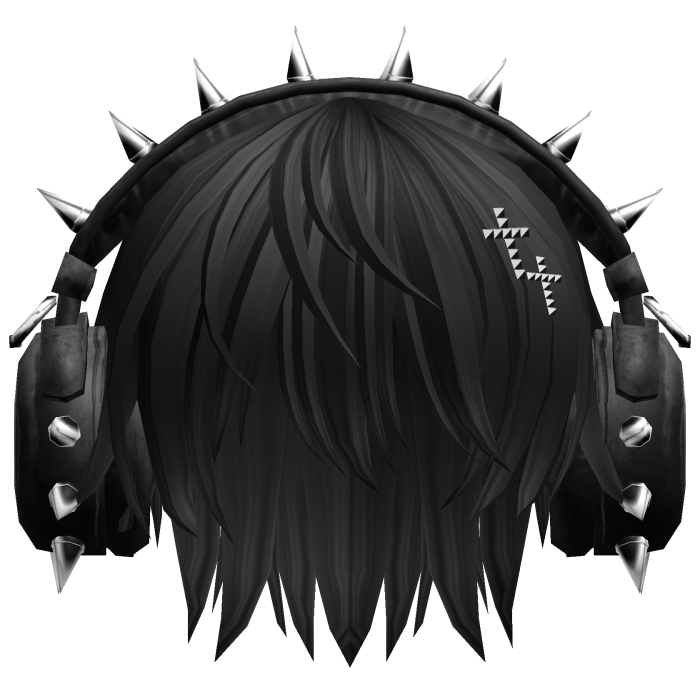 Boy Hair W/ Punk Headphones Black V2