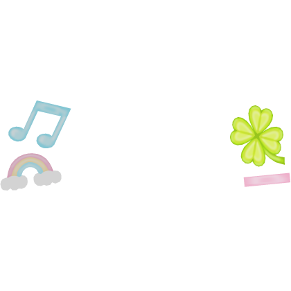 ♡ kawaii cute clover rainbow n music w hairclips
