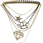 Gold 2000s Cheetah Leopard McBling Gyaru Necklace 