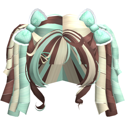 ♡ Cutesy mint choco dolly coil curls high pigtails