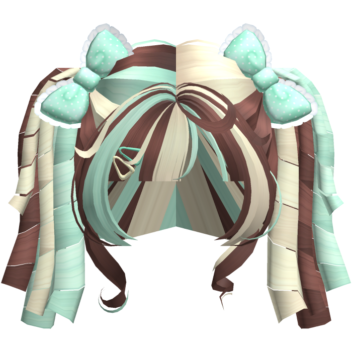 ♡ Cutesy mint choco dolly coil curls high pigtails