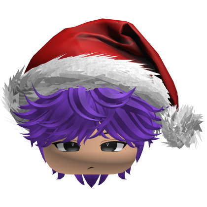 Messy Fluffy Purple Hair a Santa Hat Y2k Roblox item