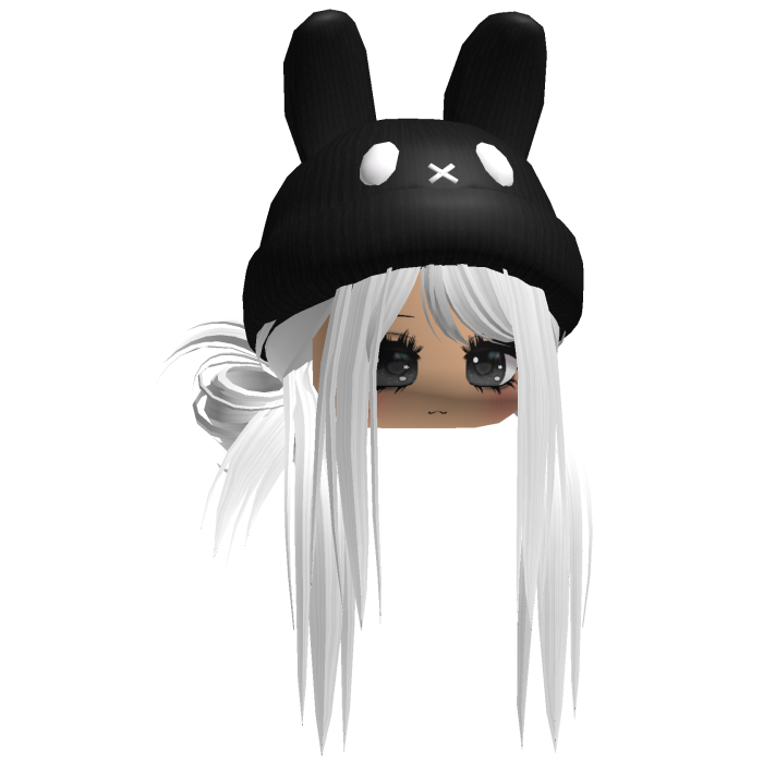 Moe Messy Girl Hair W/ Bunny Hat  White V2