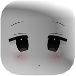 chibi blush face - white