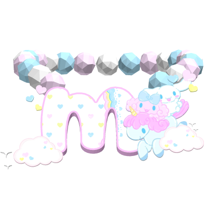 ♡ kawaii rainbow m initial pony necklace