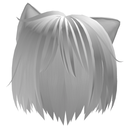 messy anime emo white cat boy hair