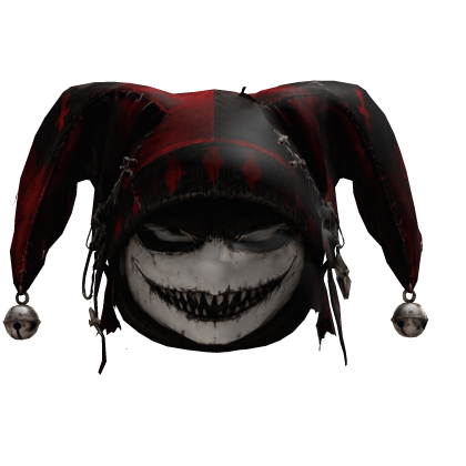 Red Black Dark Jester Horror Mask Hood