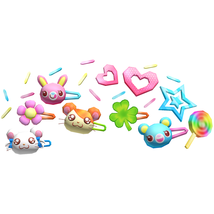♡ decora mezzo hamtaro hamster sprinkles hairclips