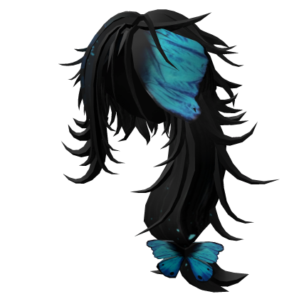 Blue Butterfly Low Ponytail Spiky Scene Hair Roblox item