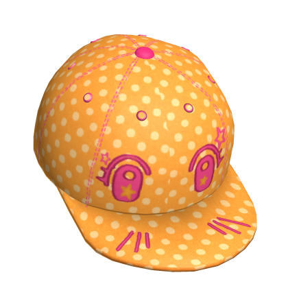 ♡ harajuku otaku polka dot orange pink snapback