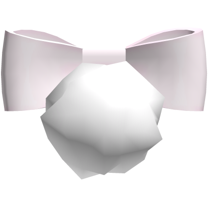 ♡ : cute white baby bunny tail w/ pastel pink bow
