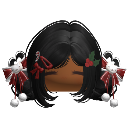 ♡ Christmas Buns w/ Bows (Black)