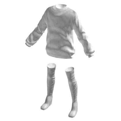 Oversized Jumper With Boots - White thumbnail