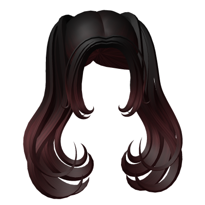 Red Emo Swirly Pigtails Hair  Roblox item