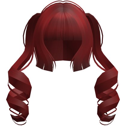 jirai moe hime cut curly ponytails red