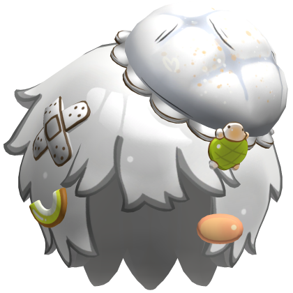 White Toon Lowpoly Anime Pie Hair
