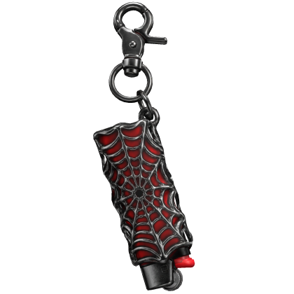 Red Spiderweb Lighter Keychain