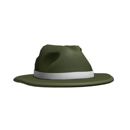 Mob Fedora Hat Green w White Band