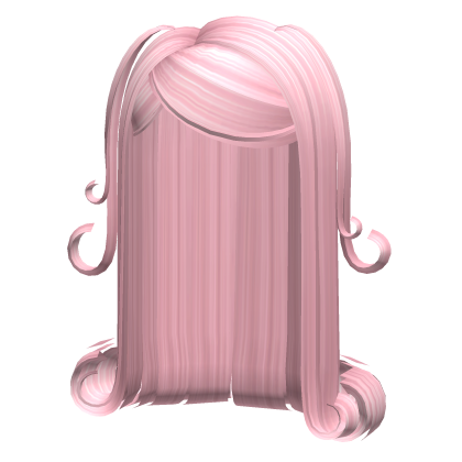 -',ৎ Long Slick Curls with Pigtails in Pink
