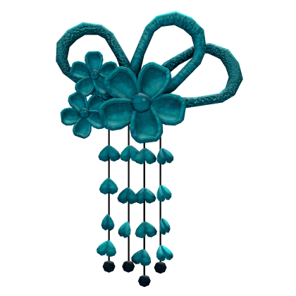 Turquoise Traditional Japanese Flowers Hairpin
