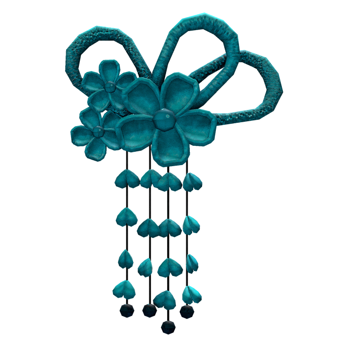 Turquoise Traditional Japanese Flowers Hairpin