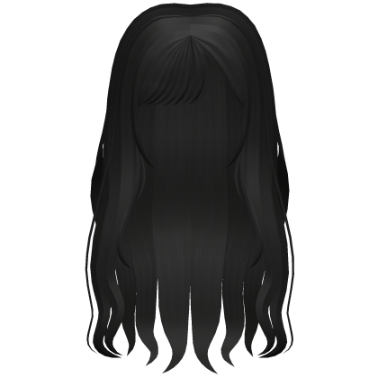 Black Long Wavy Soft Layered Hair W Side Bangs 𝜗ৎ
