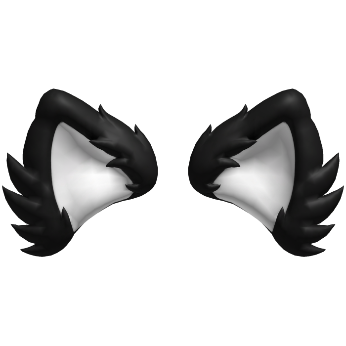 fluffy Cat Ears in Black&White