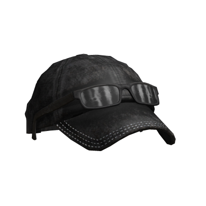Distressed Washed Cap w/ Raised Glasses (Black 1) Roblox item