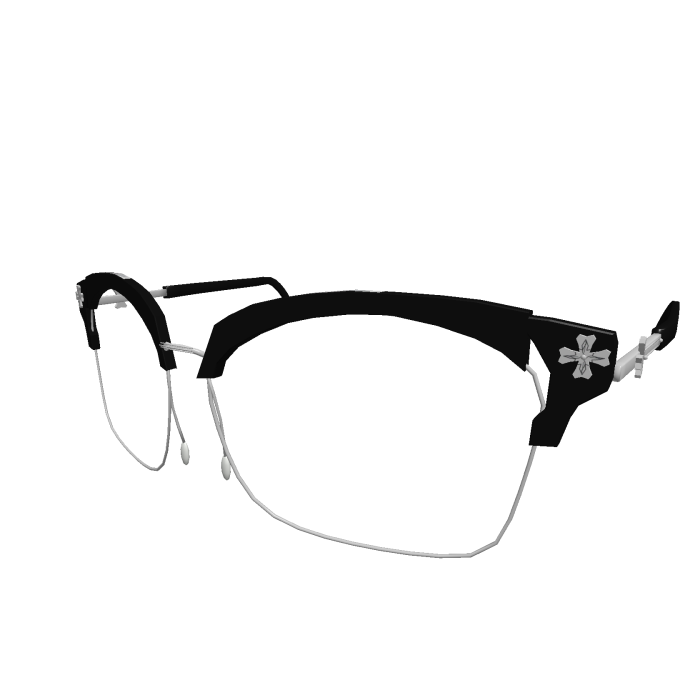 Black Cross Browline Glasses