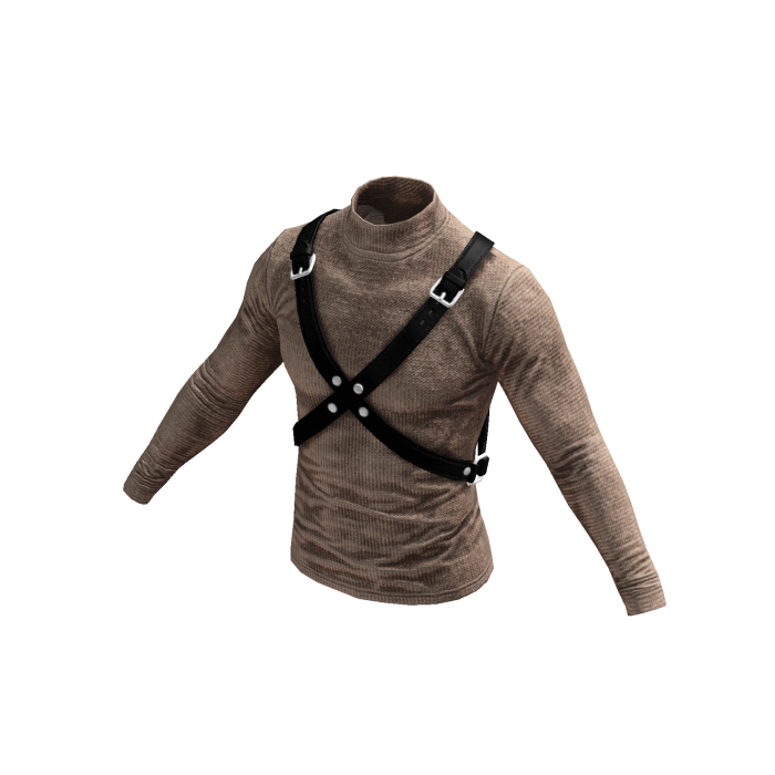 Light Brown Knit Strapped Harness Sweater