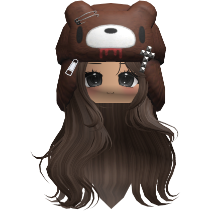 Fuzzy Bear Ushanka Flowy Long Hair (Brown)