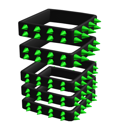 Green Emo Spiked Leg Straps 1.0