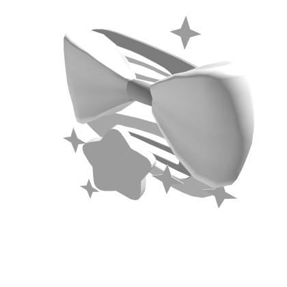 Kawaii White Bow w/ Floating Stars Hair Acces