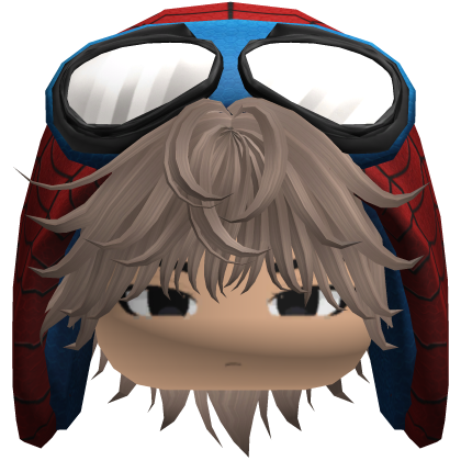 Spider Hood Boy Messy Milktea Hair w/ Face Roblox item